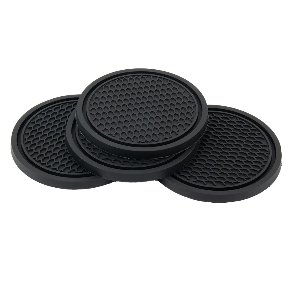 Car Accessories Unique - 4 個車のコースターノンスリップシリコンマット車の水カップ自動車インテリア滑り止めカップパッドドリンクホルダーマット装飾アクセサリー