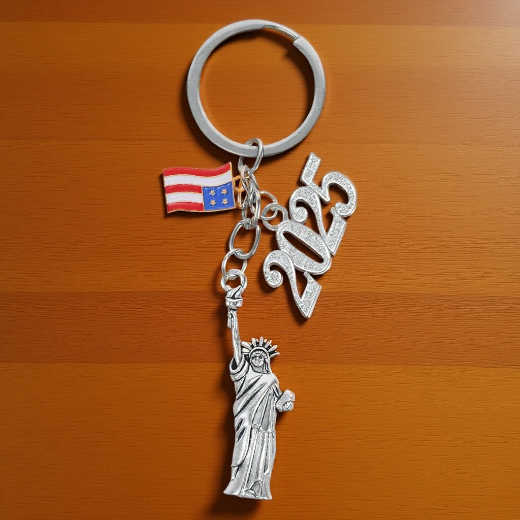 Car Accessories York - 自由の女神キーホルダー メタルペンダント アメリカ国旗デザイン ニューヨークお土産 旅行アクセサリー おしゃれなチャーム