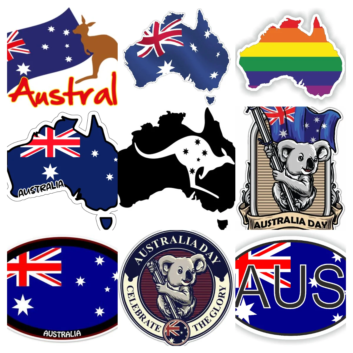 Car Accessories Australia - AUS オーストラリア国旗マップエンブレムクリエイティブ PVC 車のステッカー車のバン自転車オートバイヘルメット窓装飾アクセサリー