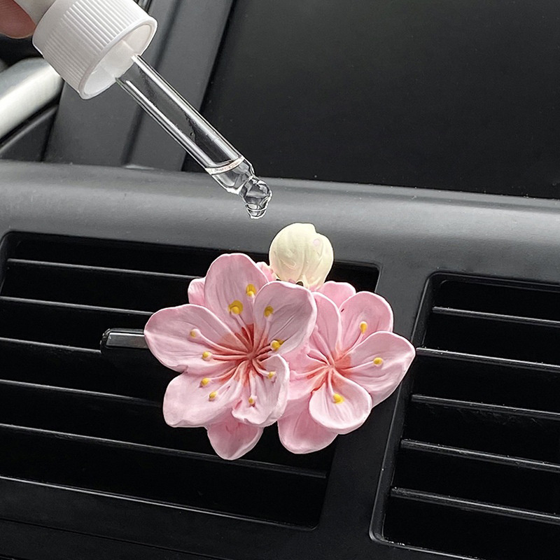 Car Fragrance Diffuser - 1pc 車のファッション小さな絶妙な香水クリップ花の形の空気出口車の芳香剤アロマディフューザー車の装飾アクセサリー