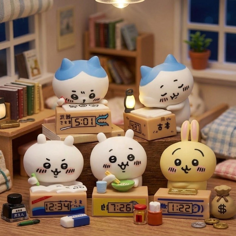 Car Accessories Etsy - ハチワレうさぎ漫画目覚まし時計置物車内装飾小さくてかわいいデスクトップ装飾小さな装飾品