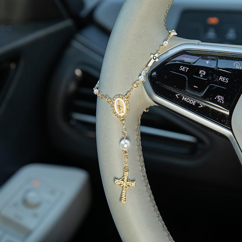 Car Accessories Unique - ステアリングホイールロザリオ飾り | ロザリオカーペンダントアクセサリー | 車の装飾品 |