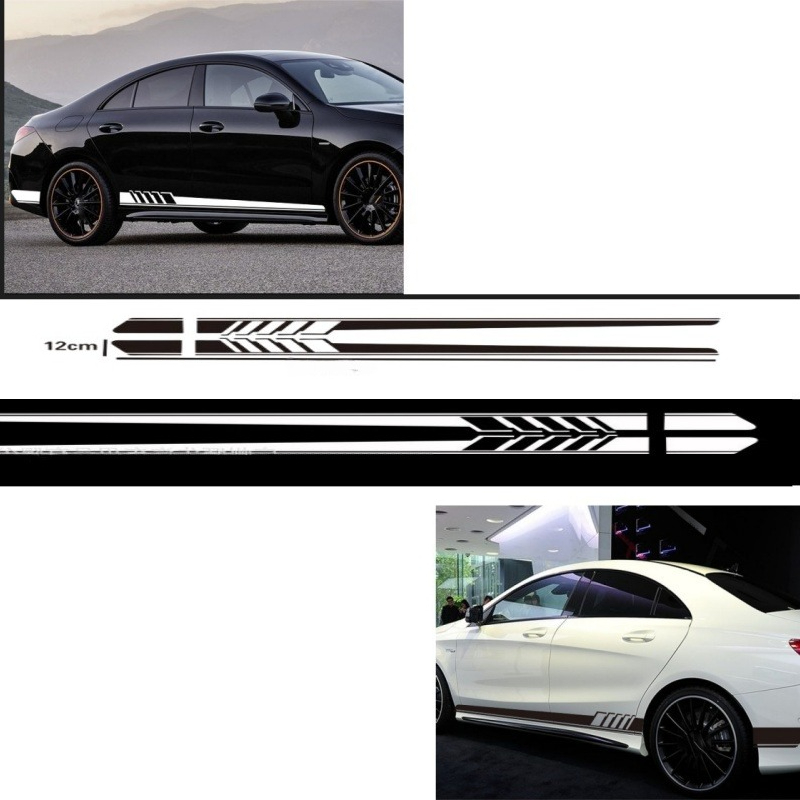 Car Accessories Unique - 車のサイドストライプビニールデカールステッカーメルセデスベンツ AMG シリーズ防水ボディ装飾レーシングスタイルオートアクセサリー