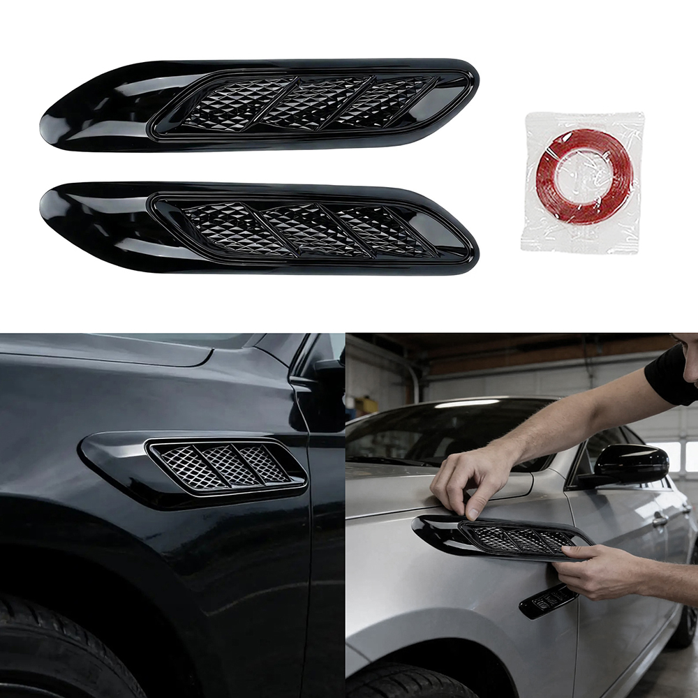 Car Accessories Unique - 2 個の車のエアインテーク、胸部側アウトレットストリップ用防水シャーク、BMW アウディ用オートチューニング用品、ギル型カポアクセサリー