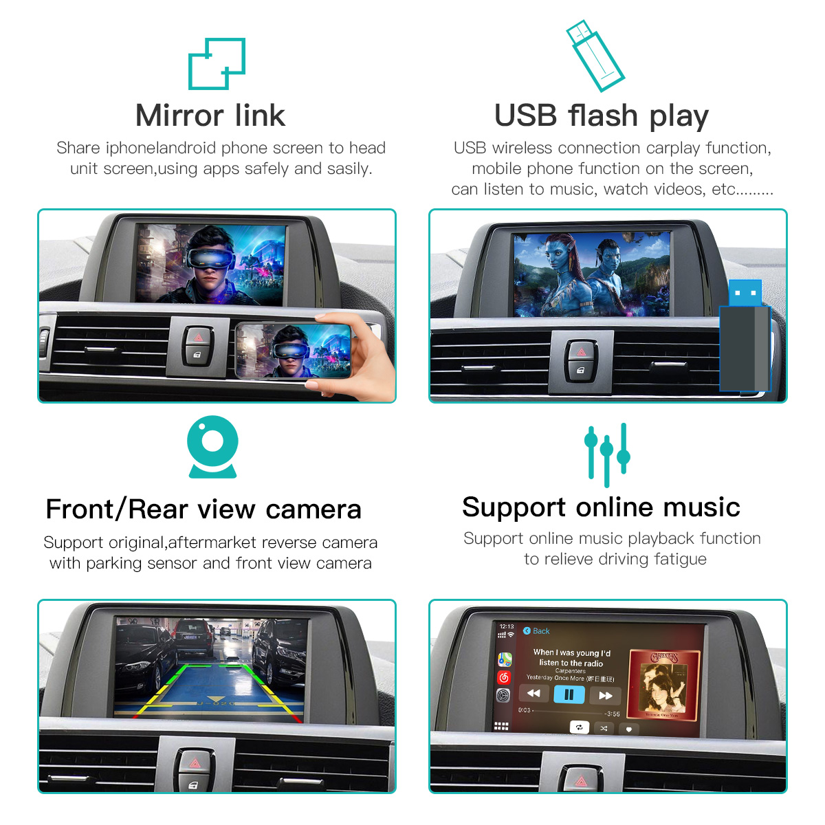 CarPlayマルチメディアインターフェース ワイヤレスCa - Rear Camera For Car のレビューと価格