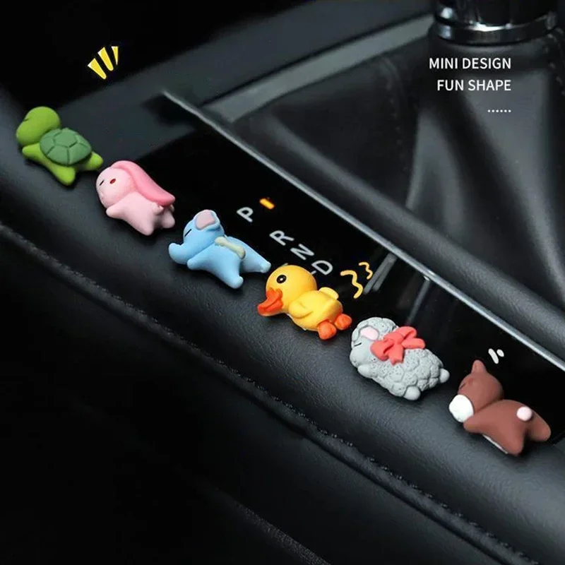 6 個のかわいいミニアヒル車内装飾面白い漫画動物自動車センタ - Car Accessories Unique のレビューと価格