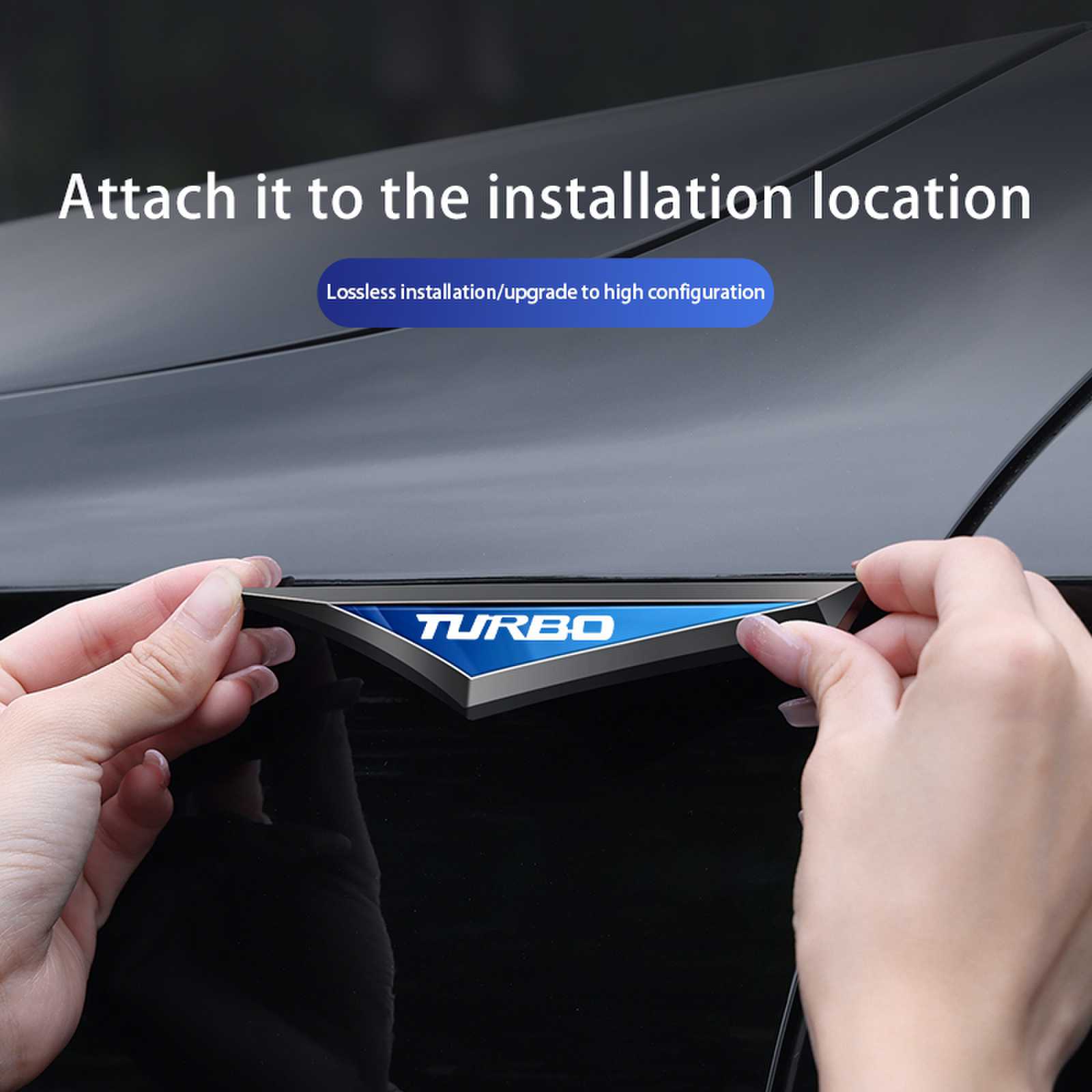 ターボロゴ付き車の金属ステッカー,ドアフェンダーバッジ,サイ - Car Accessories Unique のレビューと価格