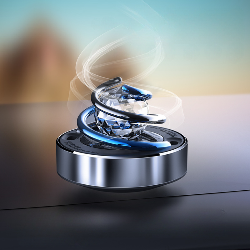 車の芳香剤クリエイティブソーラー回転香水ディフューザー小型持 - Car Fragrance Diffuser のレビューと価格