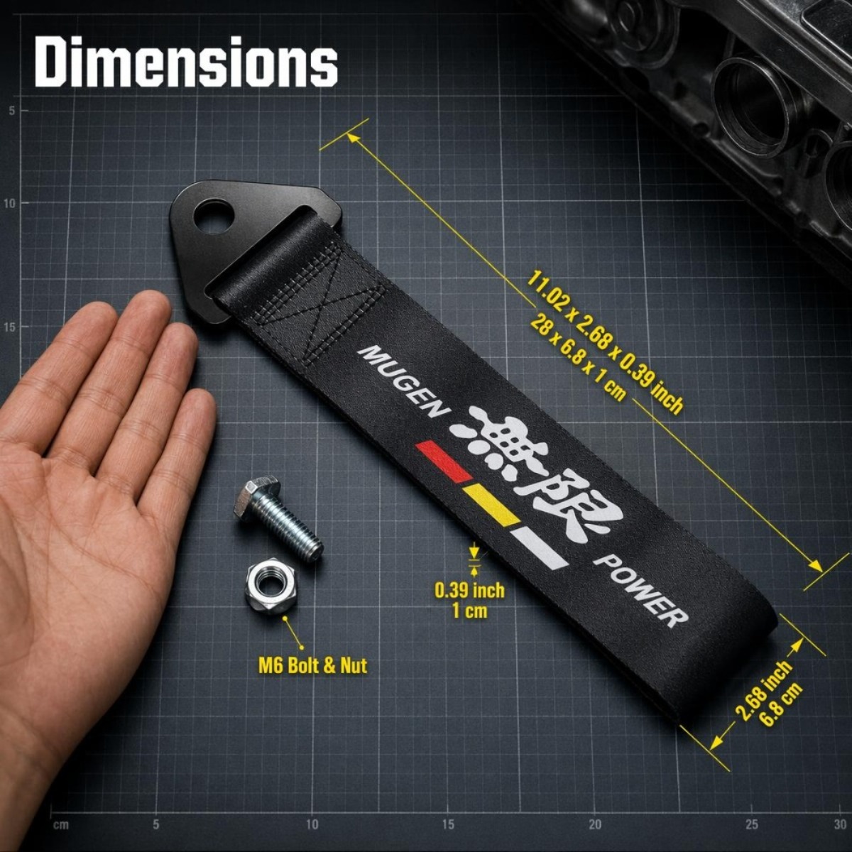 車レース牽引ロープ JDM 装飾高強度ナイロン車両牽引ストラ - Car Accessories Unique のレビューと価格