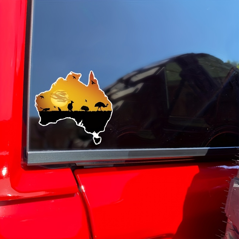 オーストラリアの国旗と野生動物のシルエットのビニールステッカ - Car Accessories Australia のレビューと価格