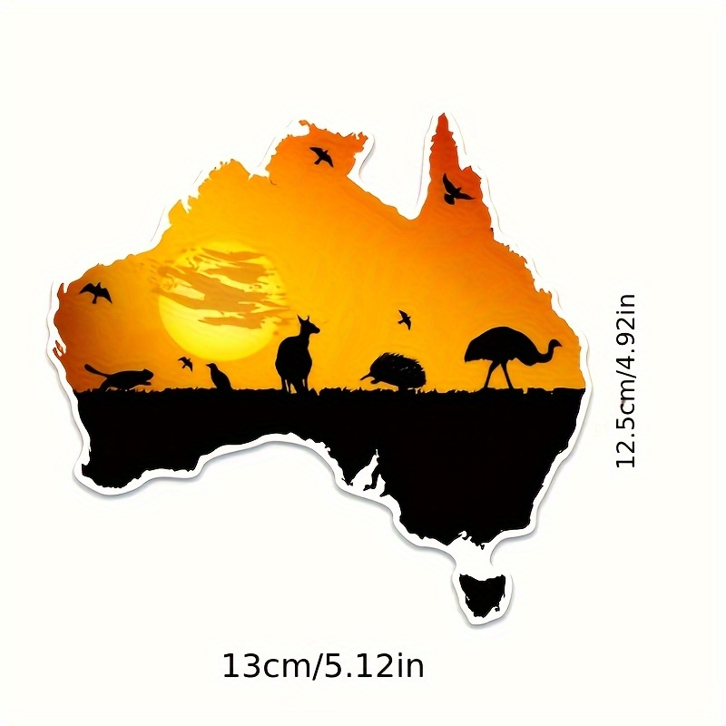 オーストラリアの国旗と野生動物のシルエットのビニールステッカ - Car Accessories Australia のレビューと価格