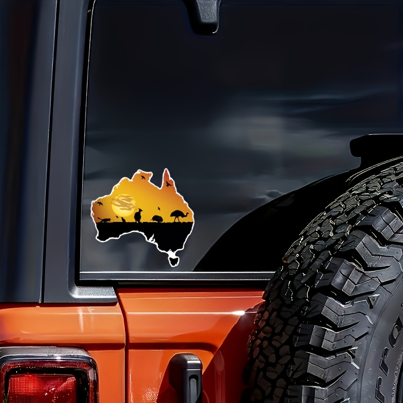 オーストラリアの国旗と野生動物のシルエットのビニールステッカ - Car Accessories Australia のレビューと価格
