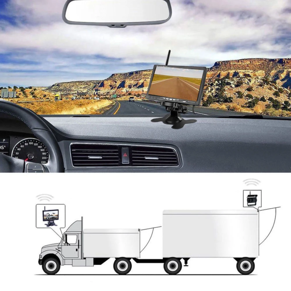 7インチ車載ワイヤレスHDバックカメラ（トラック、バス、RV - Rear Camera For Car のレビューと価格